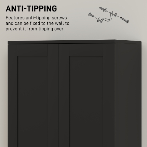 HOMCOM – Armoire garde-manger de 69 po avec rangement, armoire de rangement de cuisine avec portes à fermeture amortie et tablettes réglables,