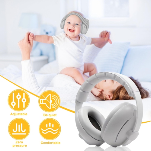 Baby Earphones Anti-noise, Baby Anti-Noise Earbuds, 2 in 1 Hearing Protectors for Babies and Toddlers 0-48 Months, Baby Noise Helmets