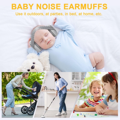 Baby Earphones Anti-noise, Baby Anti-Noise Earbuds, 2 in 1 Hearing Protectors for Babies and Toddlers 0-48 Months, Baby Noise Helmets