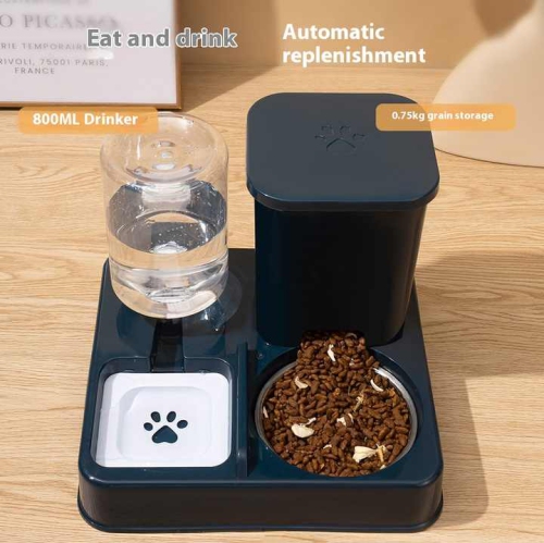 Distributeur d'eau automatique Cat deux dans un bol de nourriture pour chat à double usage, grande capacité bol d'eau potable pour animal de