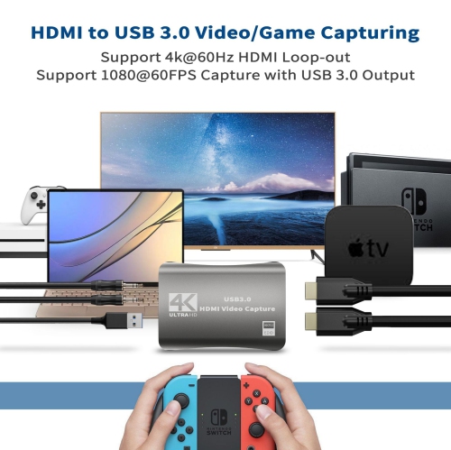 High-definition video capture equipment, 4K game capture board push stream for game live broadcast, capture board video collector