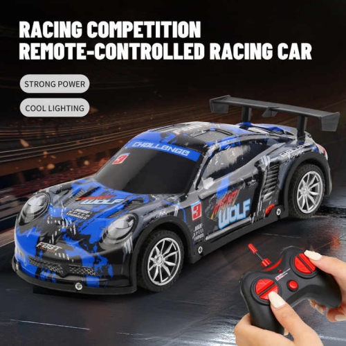 Graffiti drift racing car | Four-way remote control + colorful lights | Children's racing toy car [Graffiti Blue] Drift racing car - lights