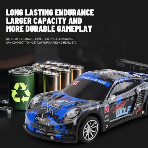 Graffiti drift racing car | Four-way remote control + colorful lights | Children's racing toy car [Graffiti Blue] Drift racing car - lights