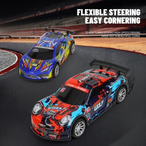 Graffiti drift racing car | Four-way remote control + colorful lights | Children's racing toy car [Graffiti Blue] Drift racing car - lights