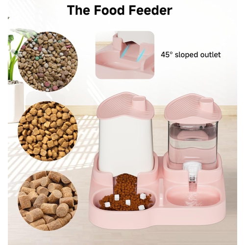 Mangeoire et eau 2-en-1 Gravity pour chats et chiens, mangeoire et eau pour animaux de compagnie Gravity Fed pour chats et chiens de petits et moyens