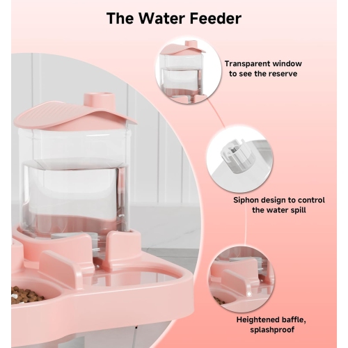 Mangeoire et eau 2-en-1 Gravity pour chats et chiens, mangeoire et eau pour animaux de compagnie Gravity Fed pour chats et chiens de petits et moyens