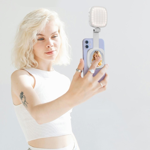 Lampe pliante pour téléphone avec anneau de LED, lampe magnétique portative pour égoportrait, compatible avec MagSafe iPhone, avec miroir