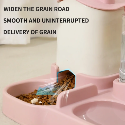 Contenant à nourriture pour chat Bol à double usage grande capacité bol pour chat bac rose mangeoire rouge à couvercle rabattable pour ajouter de la