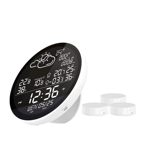 MYACUC  Weather Station Tuya Weather Station Table Clock Multifunctional Thermometer Hygrometer Outdoor Indoor Temperature Tester Weather Forecast