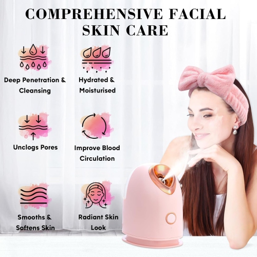 Face Steamer for Facial Deep Cleaning Unclogs Pores,Nano Warm Mist Humidifier Steamer for Face Home Sauna SPA,Gift for Women