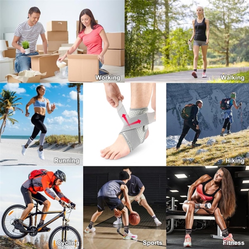 Ankle Brace Support Compression Sleeves, 1 Pair Adjustable Ankle Support Brace Stabilizer, Breathable Ankle Brace Bandage