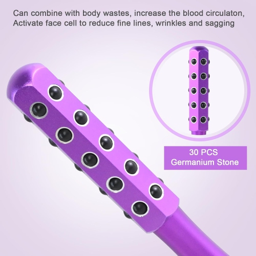 30 Germanium Stone Face Roller for Face Lifting & Skin Care,Uplift Massaging Beauty Roller,Uplifting Face Massager Roller-Purple
