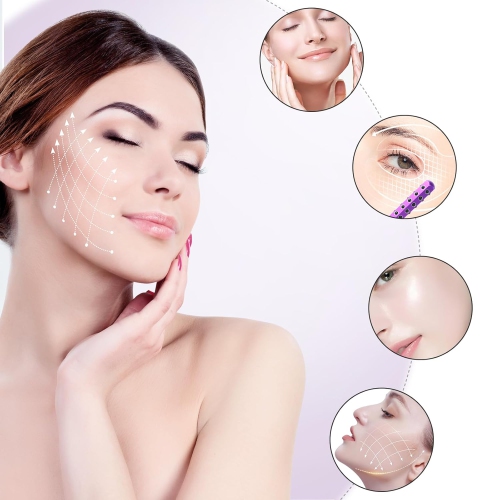 30 Germanium Stone Face Roller for Face Lifting & Skin Care,Uplift Massaging Beauty Roller,Uplifting Face Massager Roller-Purple