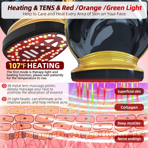 Microcurrent Multifunctional Facial Device,Smart Photon Micro-Current Device Electric Face Lift Light Therapy Skin Care Beauty Machine