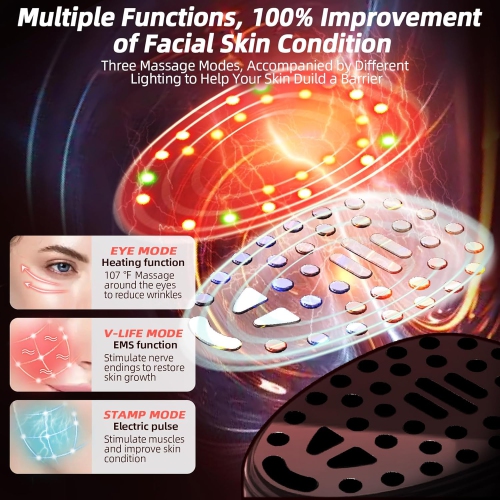 Microcurrent Multifunctional Facial Device,Smart Photon Micro-Current Device Electric Face Lift Light Therapy Skin Care Beauty Machine