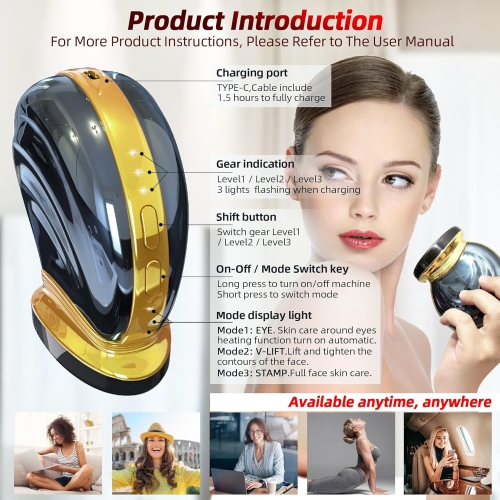 Microcurrent Multifunctional Facial Device,Smart Photon Micro-Current Device Electric Face Lift Light Therapy Skin Care Beauty Machine