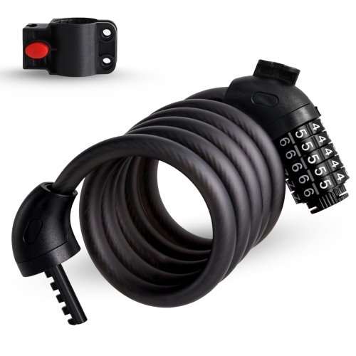 Cadenas à combinaison mot de passe à 5 chiffres pour vélo Câble à combinaison Câble de verrouillage en acier Chaîne de verrouillage portative