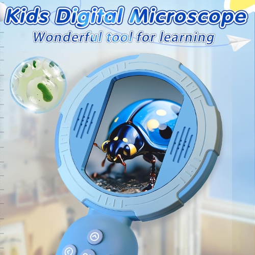2-inch children's smart digital magnifier - 2 million pixels high-definition observation/8LED four-speed dimming/Type-C fast charging/can take