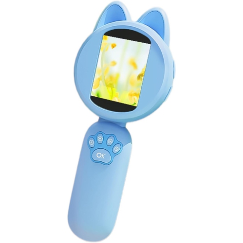 Children's portable digital microscope - 30W pixels, 2-inch HD screen, 8 LED lights, manual focus, adjustable magnification, support photo taking