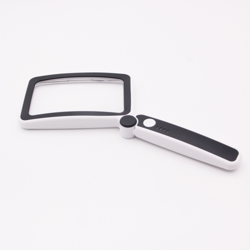 LED foldable eye protection magnifier - 4x HD lens + 10 dimming LEDs Portable reading/observation artifact HD magnifier for elderly/children