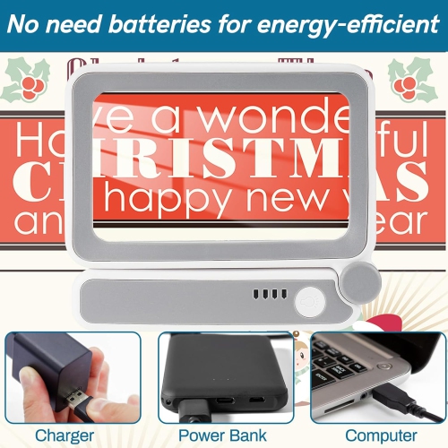 Loupe pliante de protection oculaire de LED - lentille HD 4x + 10 DEL à gradation Artefact portatif de lecture/observation Loupe HD pour personnes