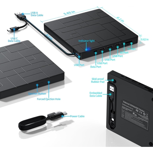 USB3.0 Ultra-thin External Optical Drive Laptop Universal DVD/CD Reader and Writer Portable Optical Drive