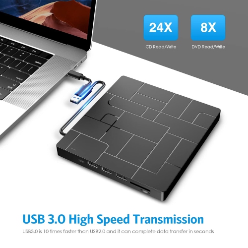 USB3.0 Ultra-thin External Optical Drive Laptop Universal DVD/CD Reader and Writer Portable Optical Drive