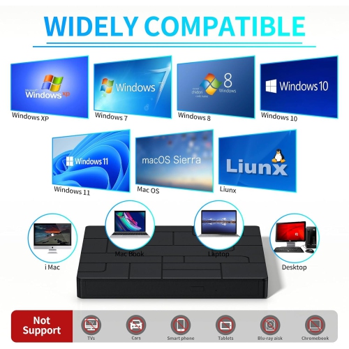 USB3.0 Ultra-thin External Optical Drive Laptop Universal DVD/CD Reader and Writer Portable Optical Drive