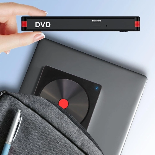 Graveur de disque optique externe USB Lecteur/graveur de CD/DVD portatif Compatible avec les ordinateurs de bureau et les portables Prêt à l'emploi