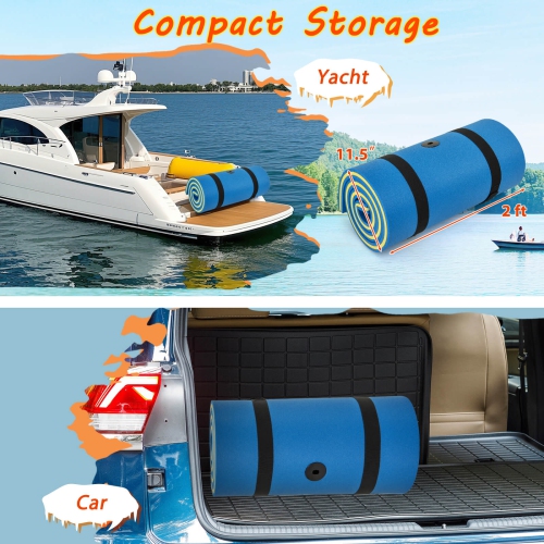 Costway 3-Layer Tear-Resistant Foam Floating Pad Island Water Sports Relaxing