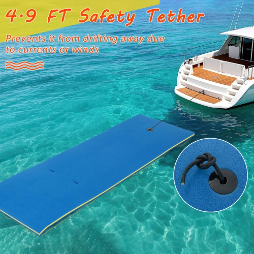 Costway 3-Layer Tear-Resistant Foam Floating Pad Island Water Sports Relaxing