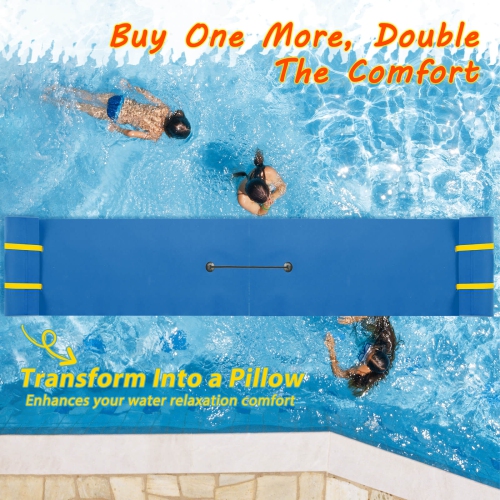 Costway 3-Layer Tear-Resistant Foam Floating Pad Island Water Sports Relaxing
