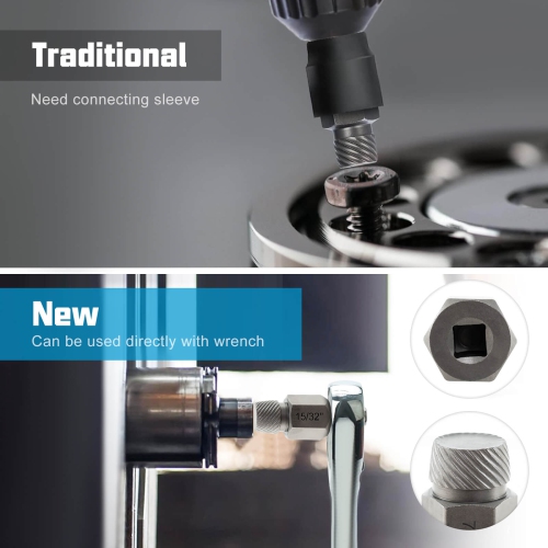 Costway 27 PCS Multi-Spline Screw Extractor Set with 3/8" Drive Hex Head Bolt Remover Blue/Orange