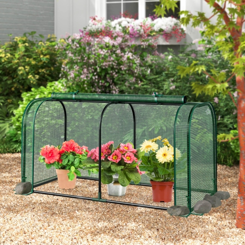Grosse de tunnel d'extérieur portatif Mini Greenhouse de Costway, 47 x 22 x 24&nbsp;po, vert serre