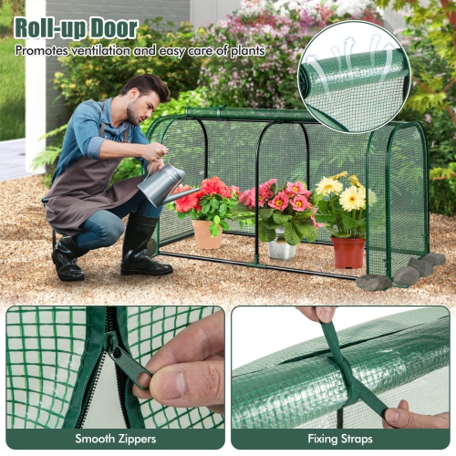 Grosse de tunnel d'extérieur portatif Mini Greenhouse de Costway, 47 x 22 x 24&nbsp;po, vert serre