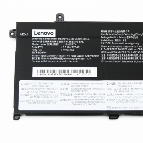 L18M3P73 L18M3P74 Battery Replacement for Lenovo ThinkPad T490 T495 P43S T14 P14s 1st Gen Series Notebook 5B10W13905 02DL007 02DL008 L18C3P72