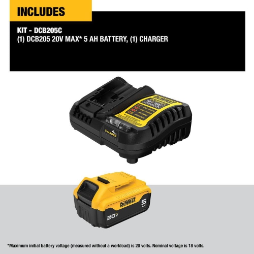 DeWalt DCB205C 20V Max XR 5Ah Battery and Charger Starter Kit