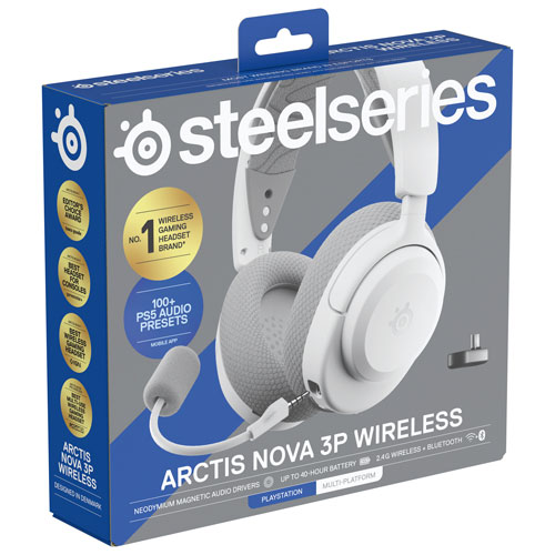 Steelseries Arctis Nova 3P Wireless Gaming Headset for PlayStation - White