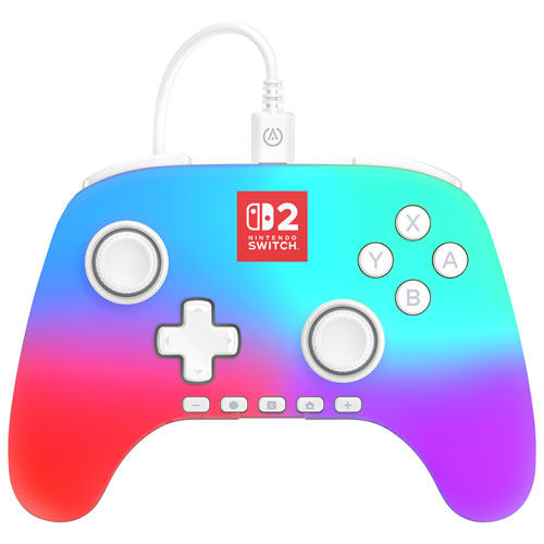 Manette avec fil Advantage Lumectra de PowerA pour Switch 2 - Blanc