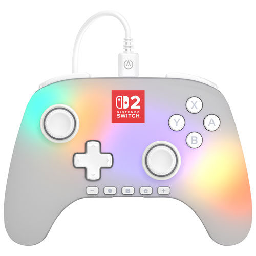 Manette avec fil Advantage Lumectra de PowerA pour Switch 2 - Blanc