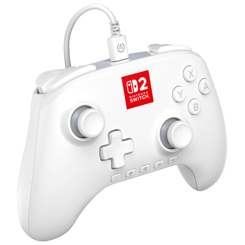Manette avec fil Advantage Lumectra de PowerA pour Switch 2 - Blanc