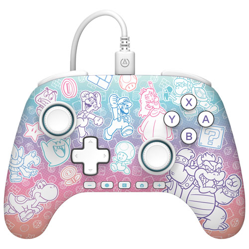 Manette avec fil Advantage de PowerA pour Switch 2 - Royaume Champignon