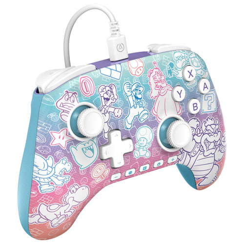 Manette avec fil Advantage de PowerA pour Switch 2 - Royaume Champignon