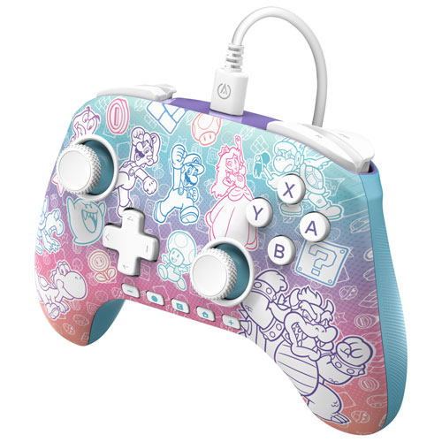Manette avec fil Advantage de PowerA pour Switch 2 - Royaume Champignon