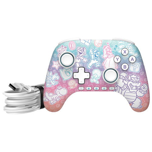 Manette avec fil Advantage de PowerA pour Switch 2 - Royaume Champignon