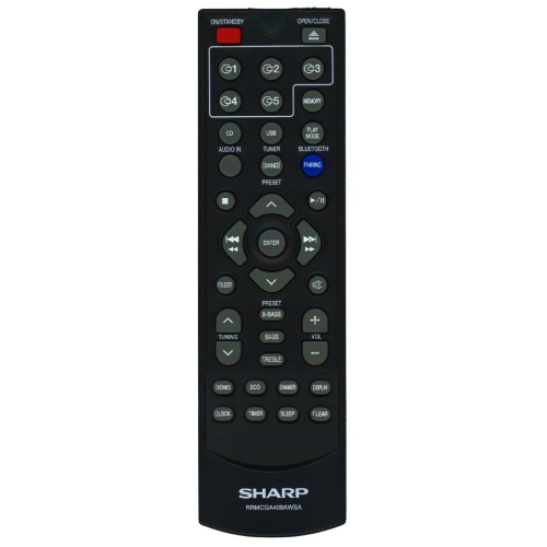 Refurbished Sharp RRMCGA409AWSA Audio System Remote Control - RRMCGA409AWSA