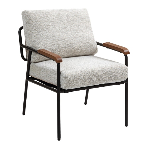 KARL HOME  Modern Accent Chair Armchair for Living Room In White