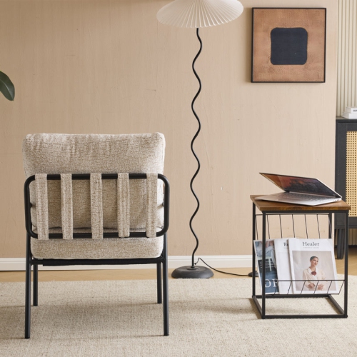 Karl Home Modern Accent Chair Armchair For Living Room White