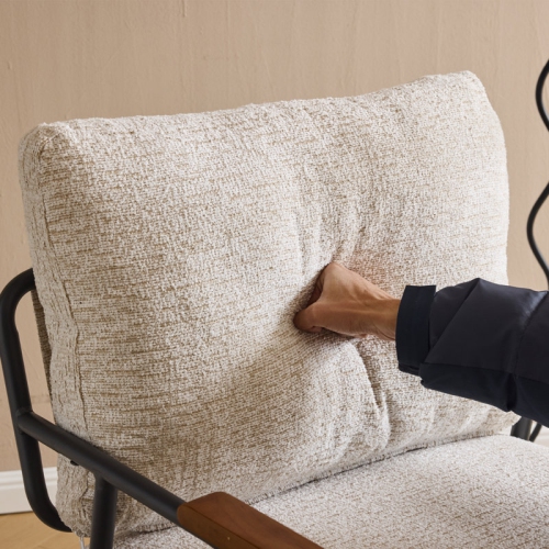 Karl Home Modern Accent Chair Armchair For Living Room White