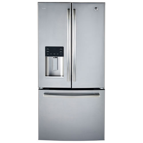 Open Box - GE 33" 24 Cu. Ft. French Door Refrigerator with Water & Ice Dispenser-Stainless Steel- Perfect Condition